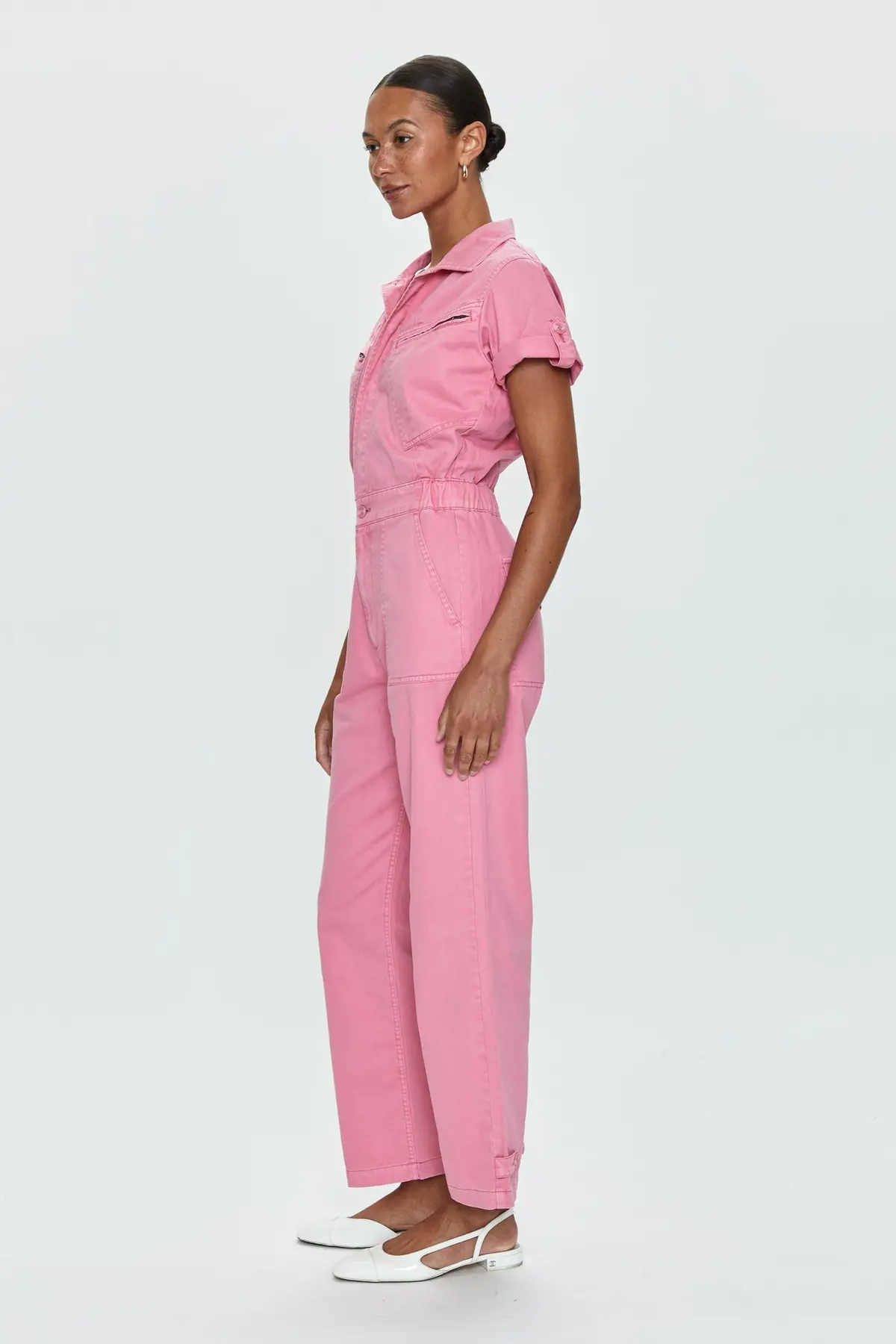 Pistola Campbell Aviator Flight Jumpsuit In Peony Pink 3