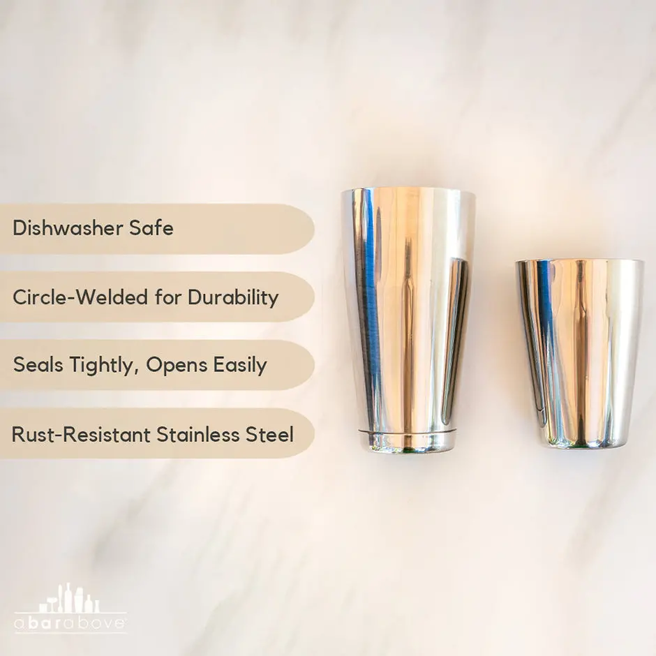 A Bar Above Boston Cocktail Shaker Weighted/Weighted In Stainless Steel 2