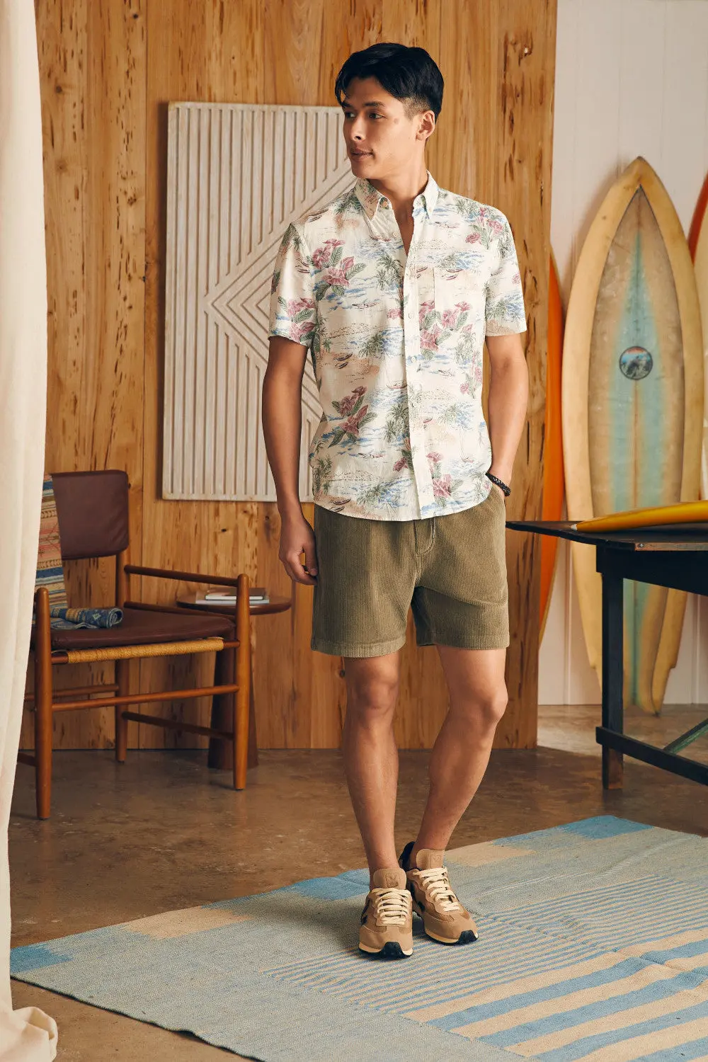 Faherty Short-Sleeve Breeze Shirt In Molokai Scenic Tropical 3