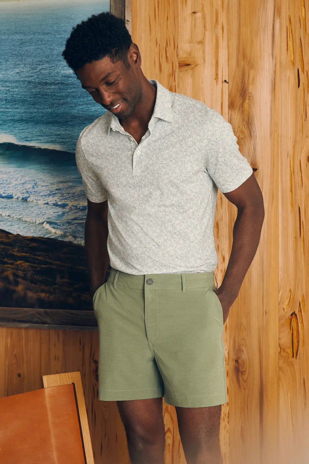 Faherty Movement Short-Sleeve Pique Polo Shirt In Sky Canopy Print 3