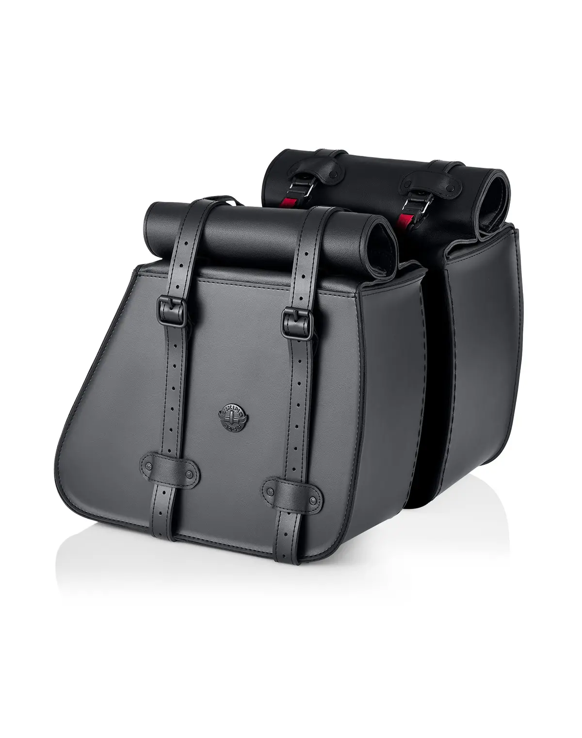 35L - Ghost Large Roll-Top Shock Cutout Saddlebags For Harley Sportster Seventy Two Xl1200v 1