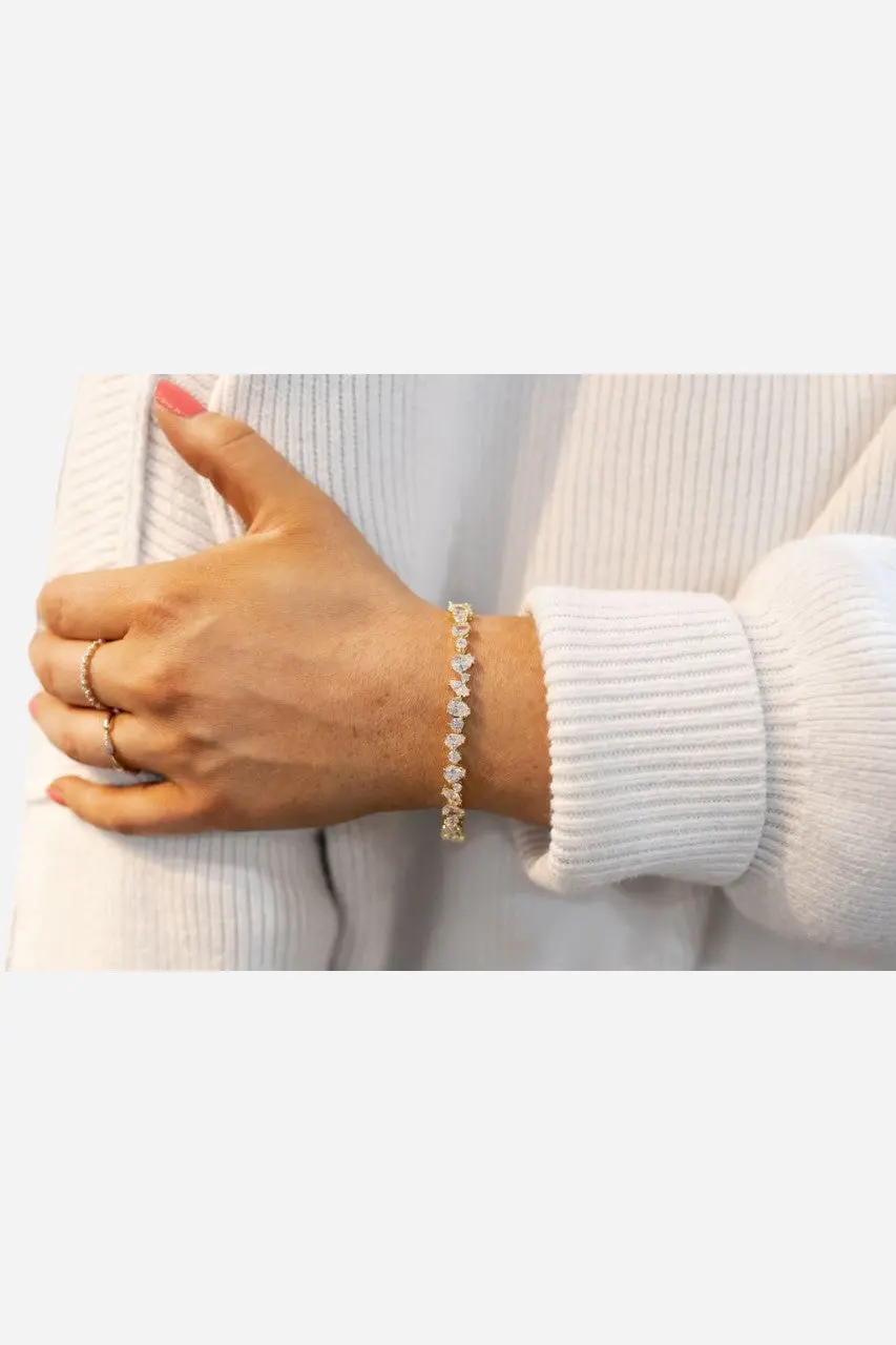 Paula Rosen Multi Shape Bracelet In Gold 1