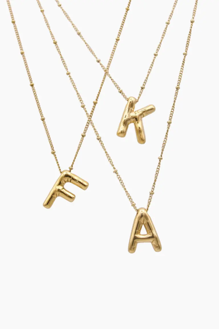 Farrah B Airhead Bubble Initial Necklace - Letter S 1