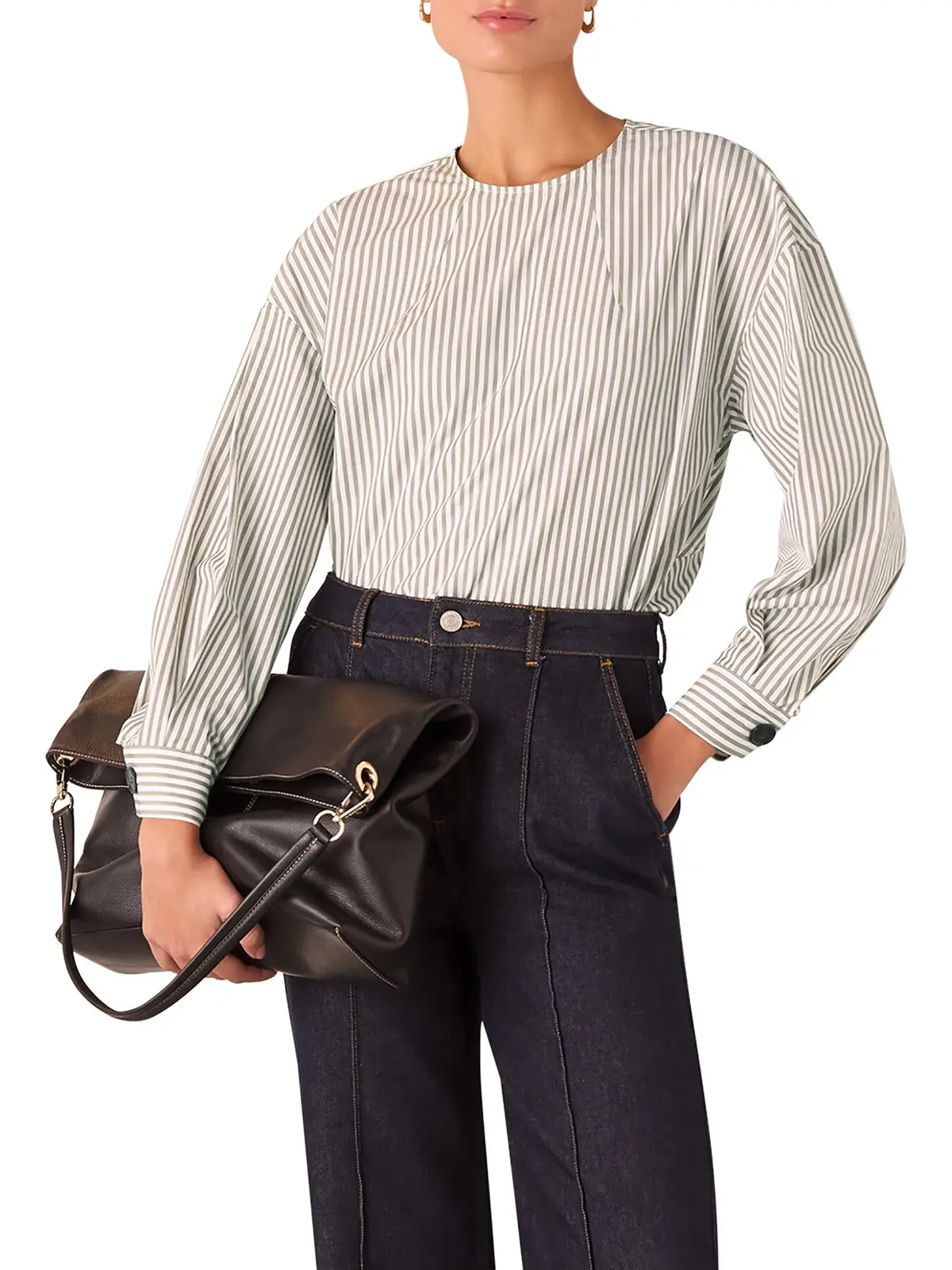 White/Multi Kirstie Cotton Stripe Blouse 2