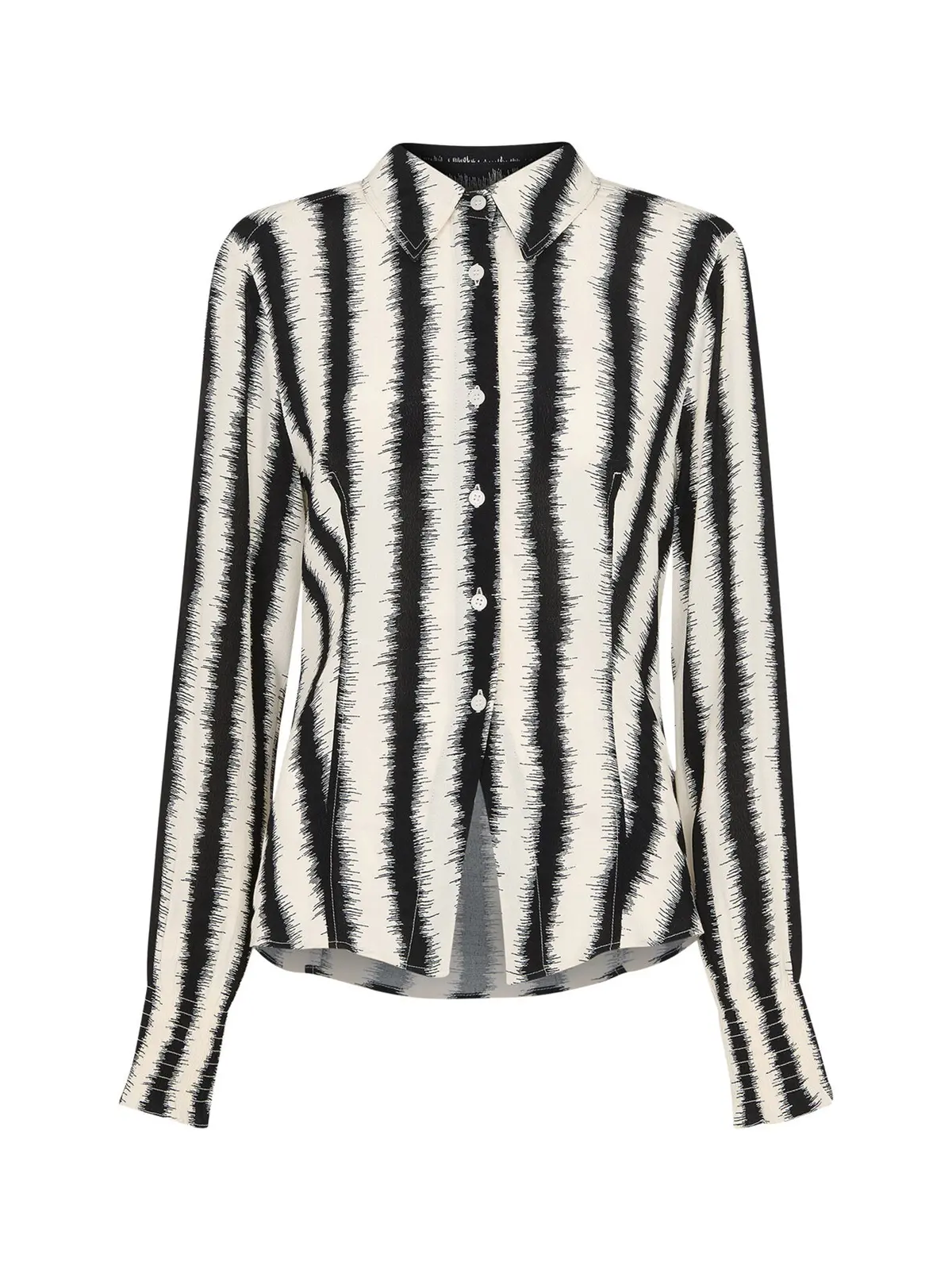 Ivory/Multi Hazy Stripe Fitted Shirt 1