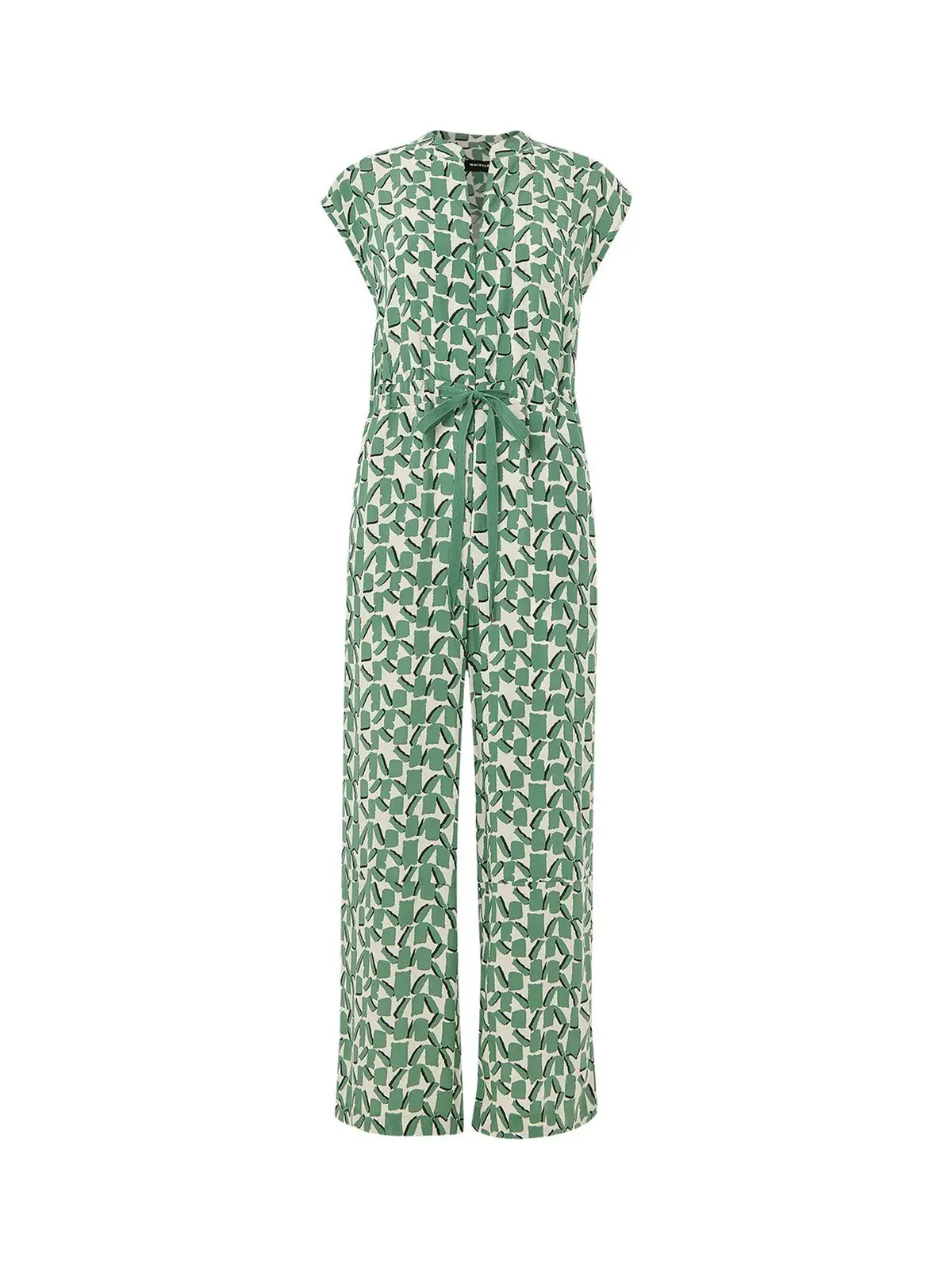 Ivory/Multi Abstract Squares Jumpsuit 1
