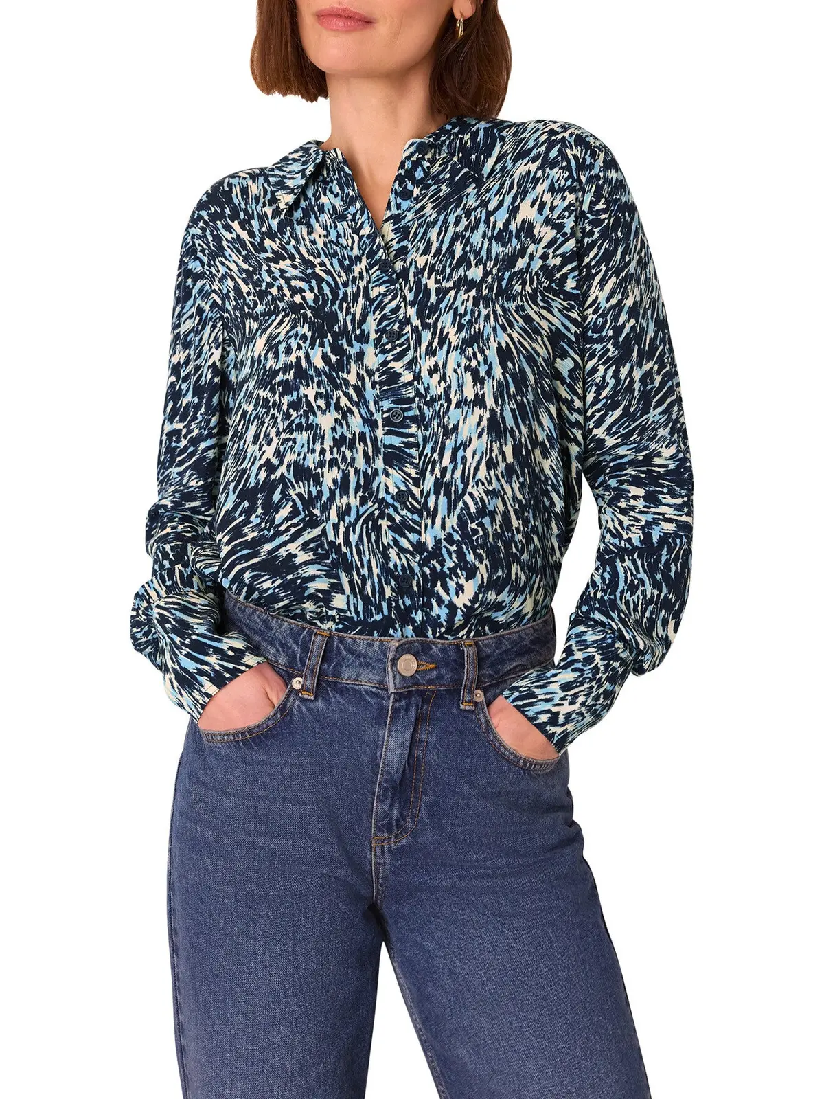 Blue/Multi Leopard Swirl Print Shirt 2