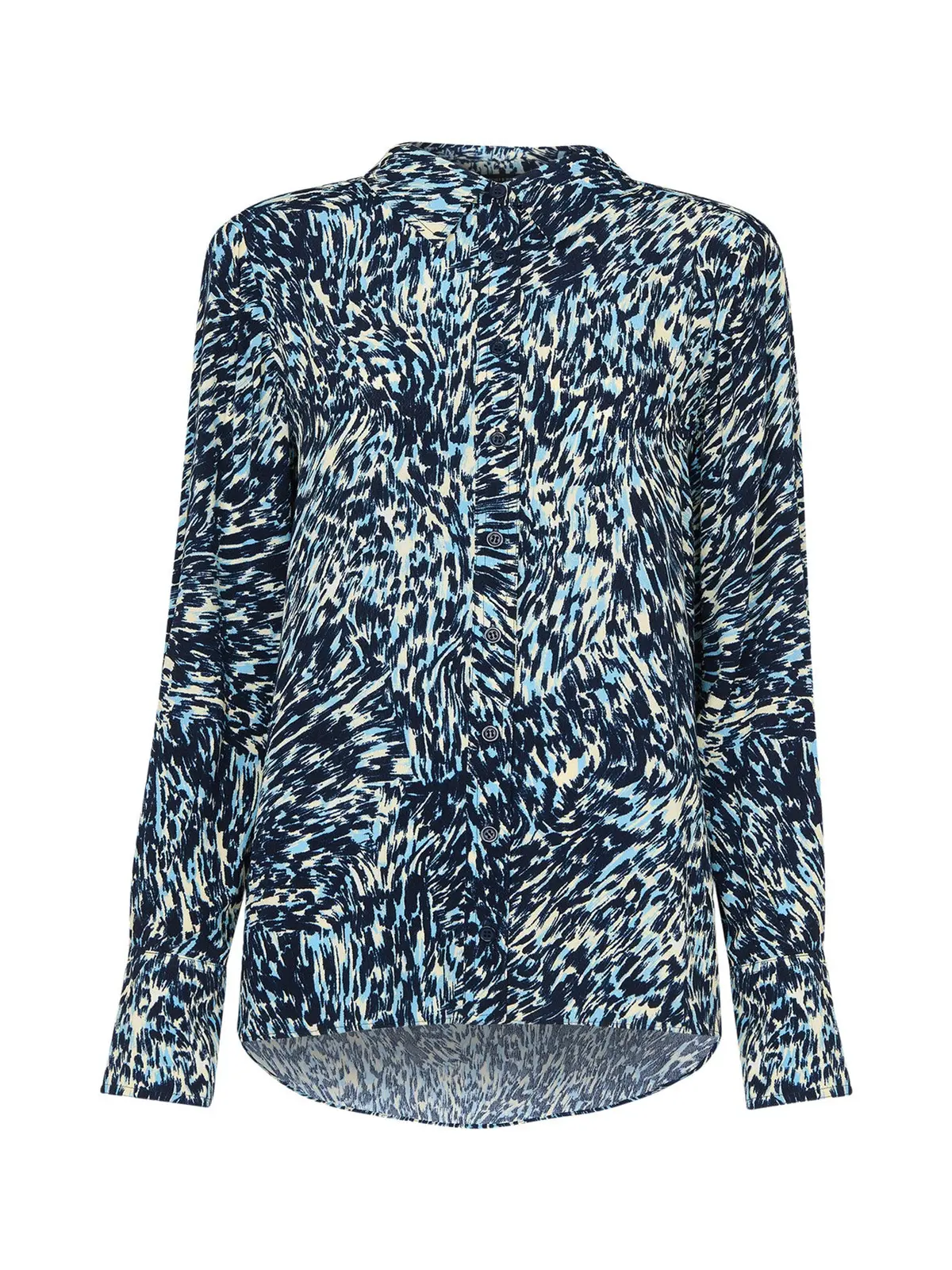Blue/Multi Leopard Swirl Print Shirt 1