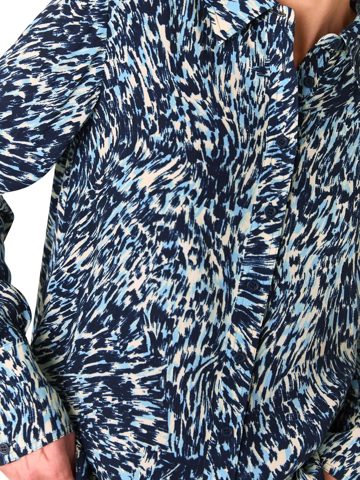 Blue/Multi Leopard Swirl Print Shirt 3