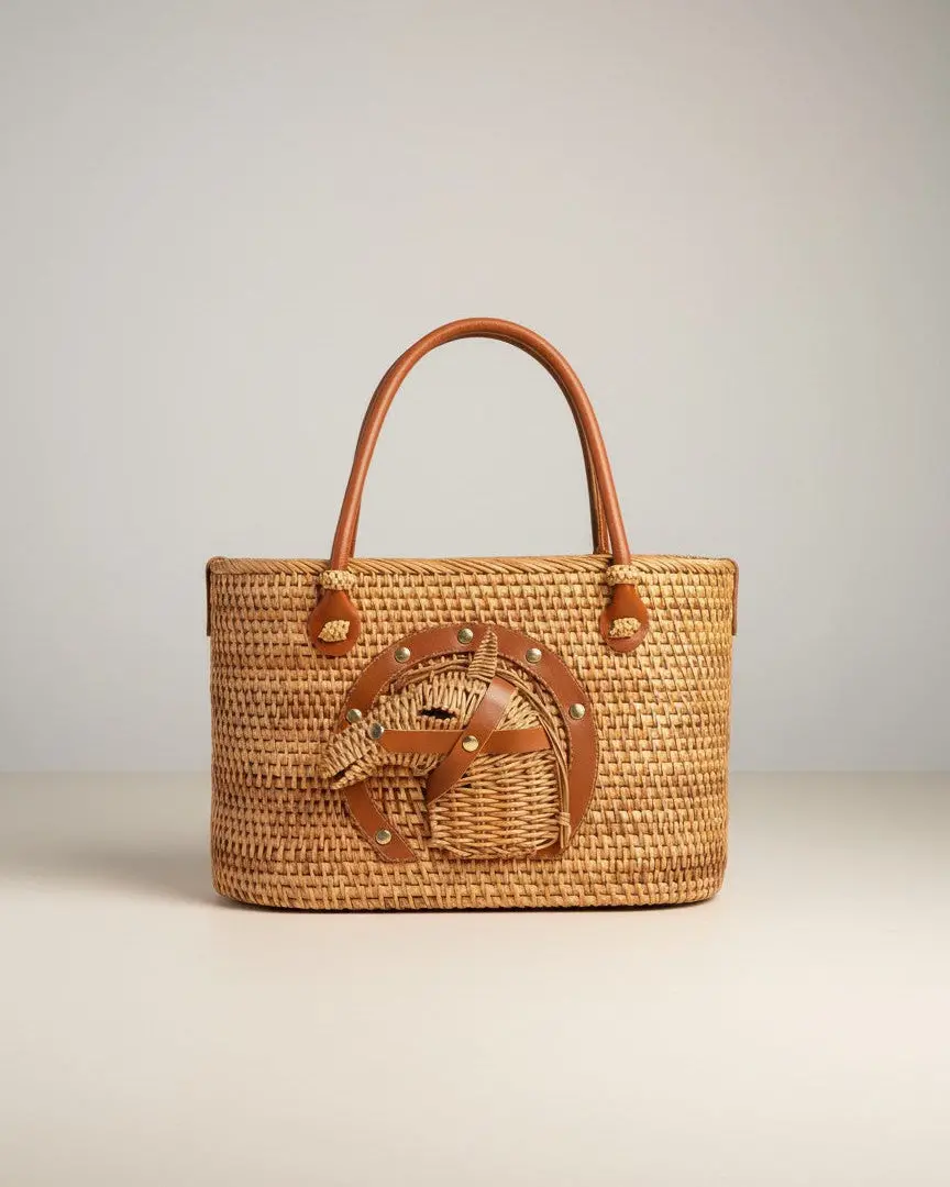 Heritage Horse Rattan Handbag 1
