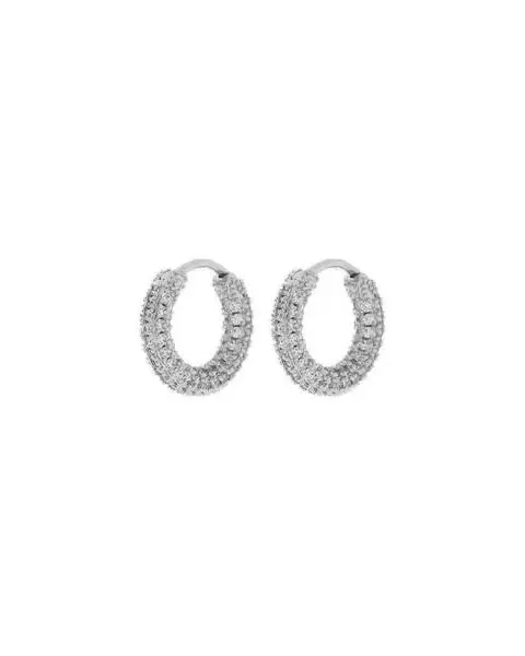 Pave Amalfi Huggies Silver 1
