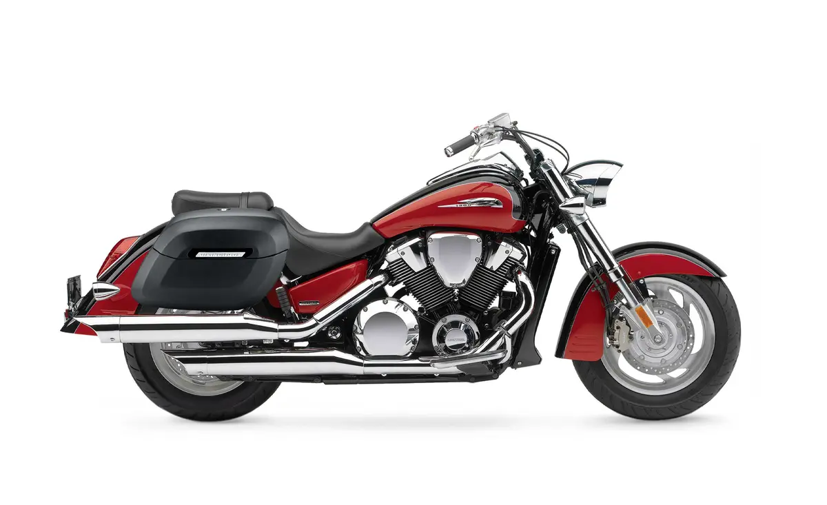 40L - Lamellar Raven Xl Honda Vtx 1800 R (Retro) Leather Wrapped Hard Saddlebags 2