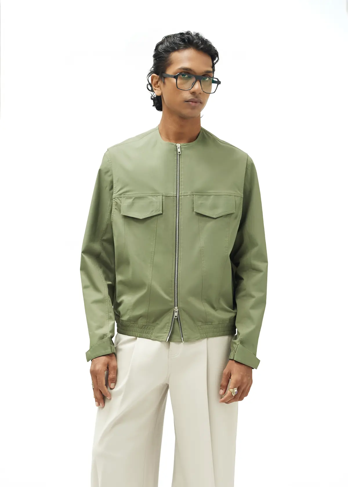Double Trouble Jacket In Olive Green 1