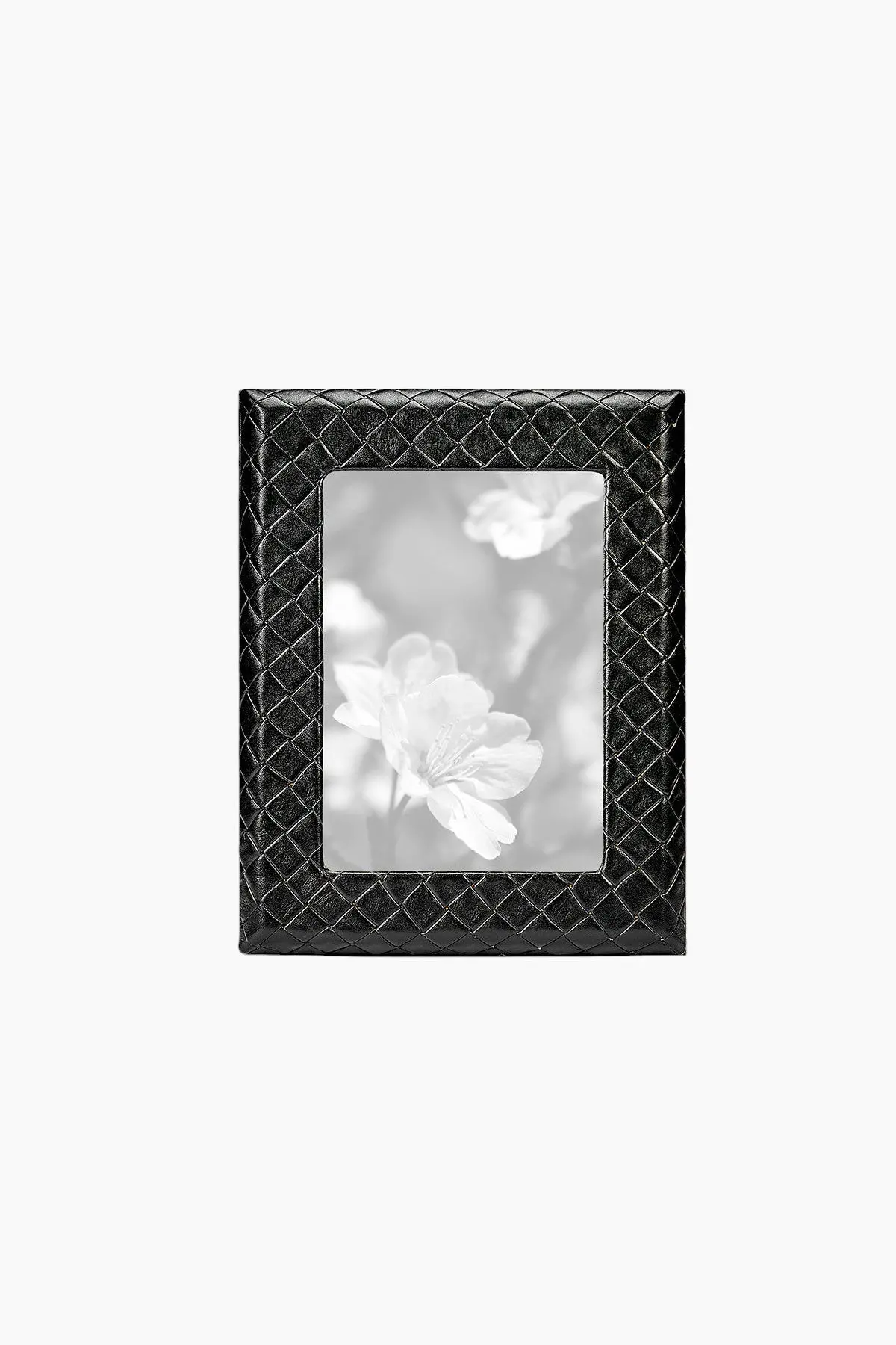 Graphic Image 5" X 7" Woven Frame In Black Woven Leather 1
