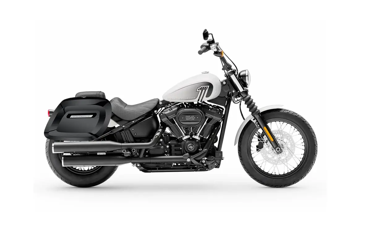 40L - Lamellar Raven Extra Large Painted Motorcycle Hard Saddlebags For Harley Softail Street Bob Fxbb/S 2