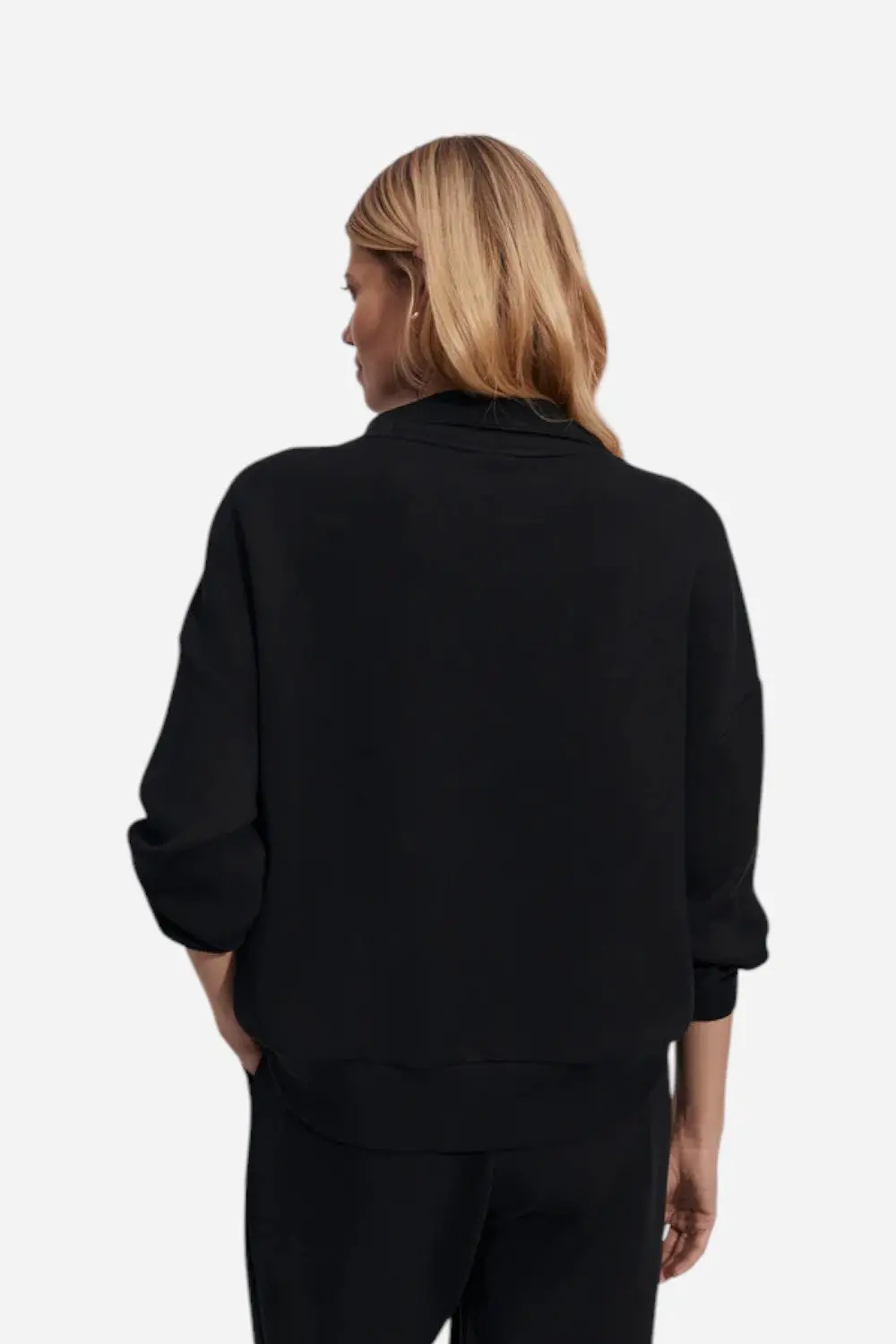 Varley Hawley Half Zip Sweatshirt In Black 2