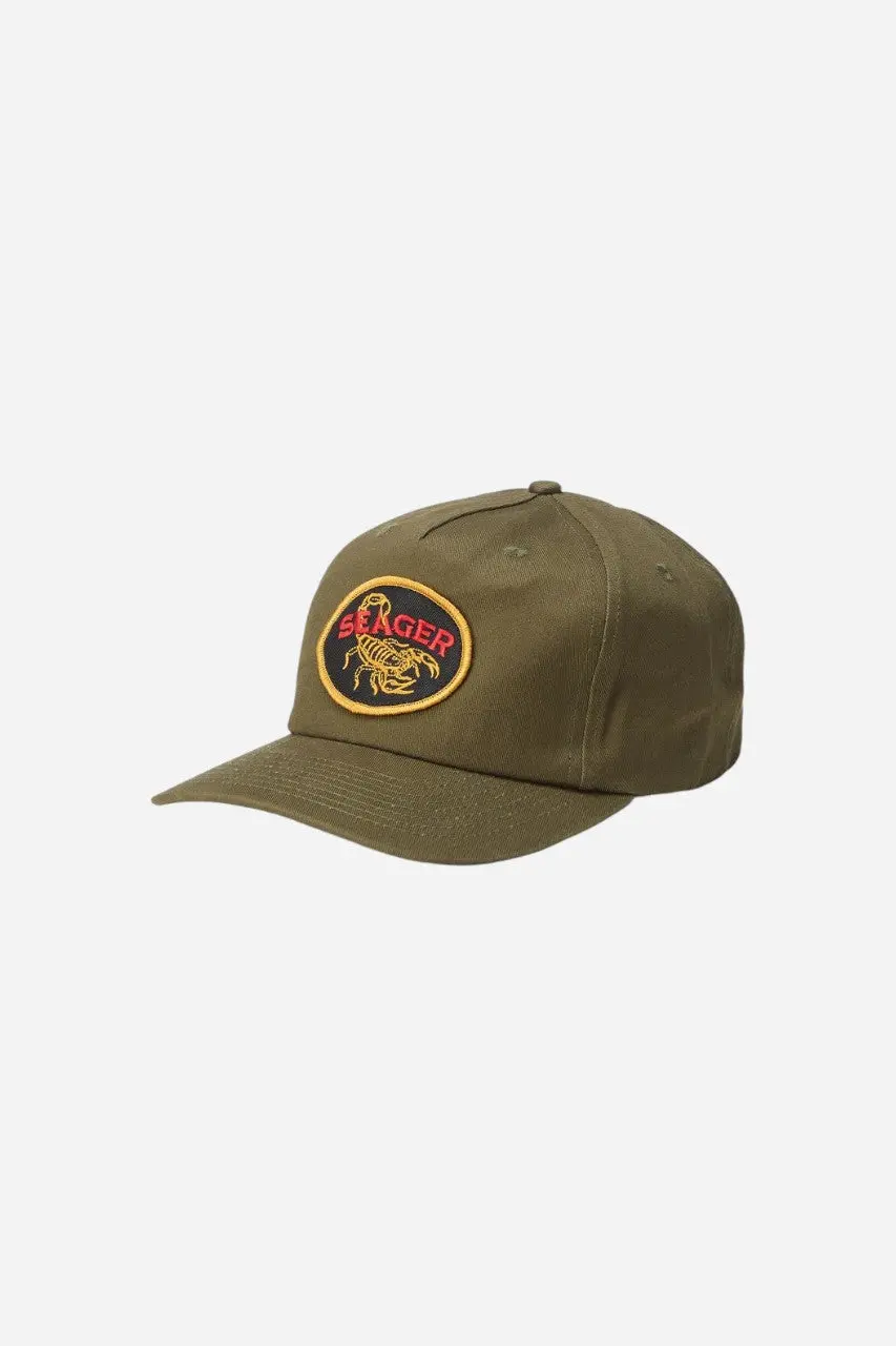 Seager Fat Tail Snapback Hat In Dark Green 1