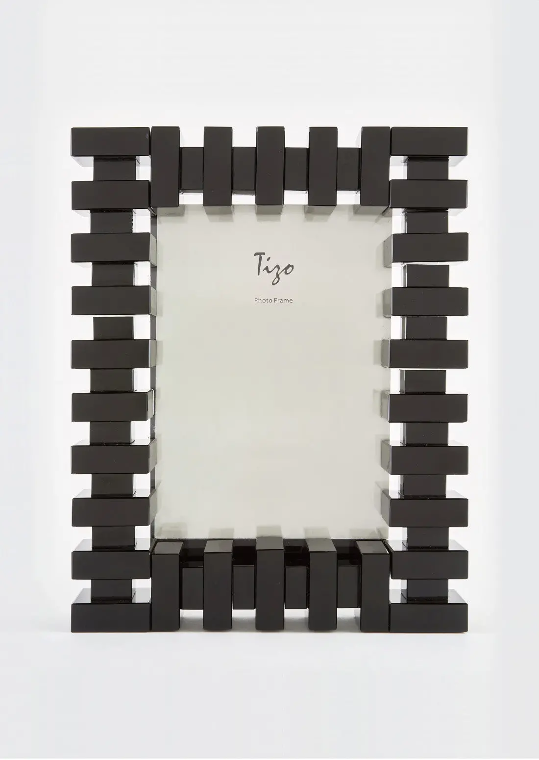 Tizo Black Crystal Glass Picture Frame, 5X7 1