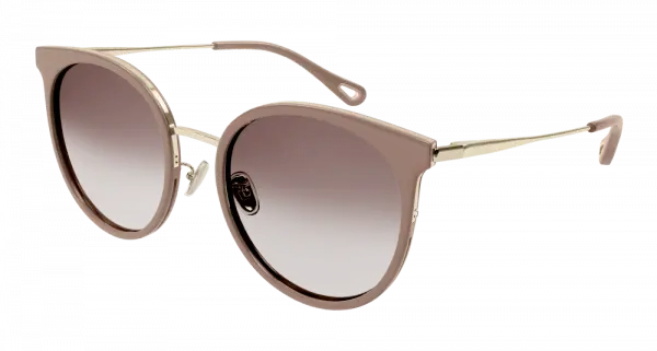Chloe Nude/Gold Sunglasses With Orange Gradient Lenses 1