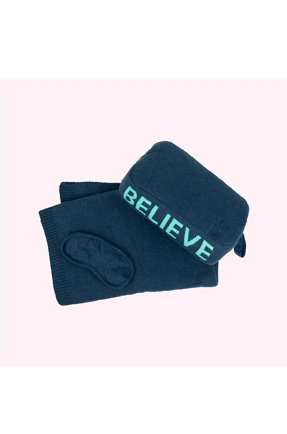 Believe Navy/Sea Green Blanket Set 1