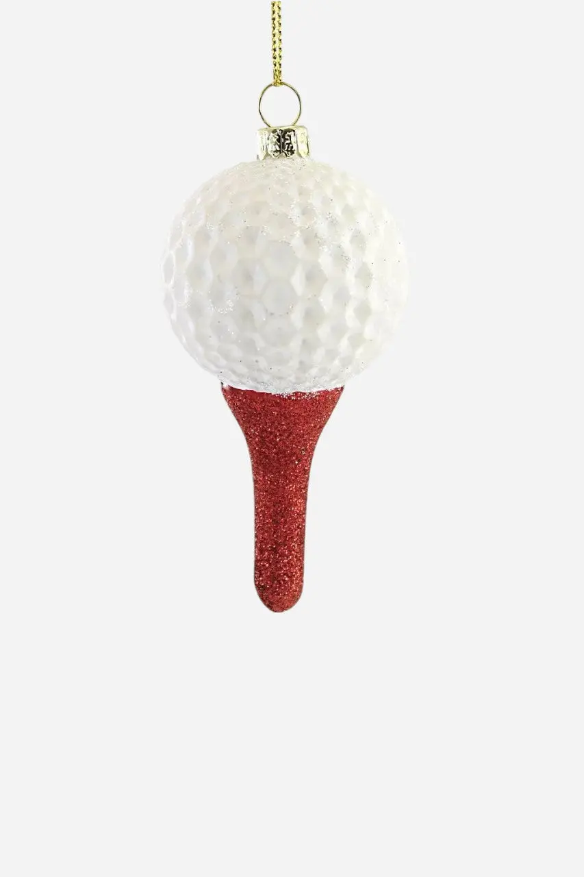 Golf Ball On Tee Ornament 1