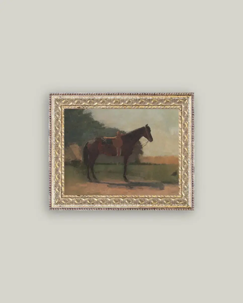Saddled Horse Vintage Art 1