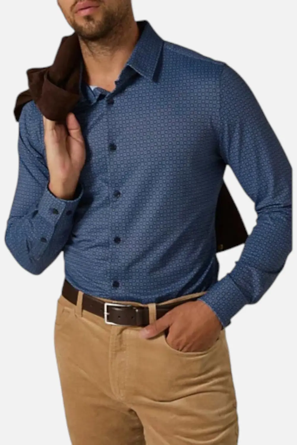 7 Diamonds Alba Long Sleeve Button Up Shirt In Navy 1