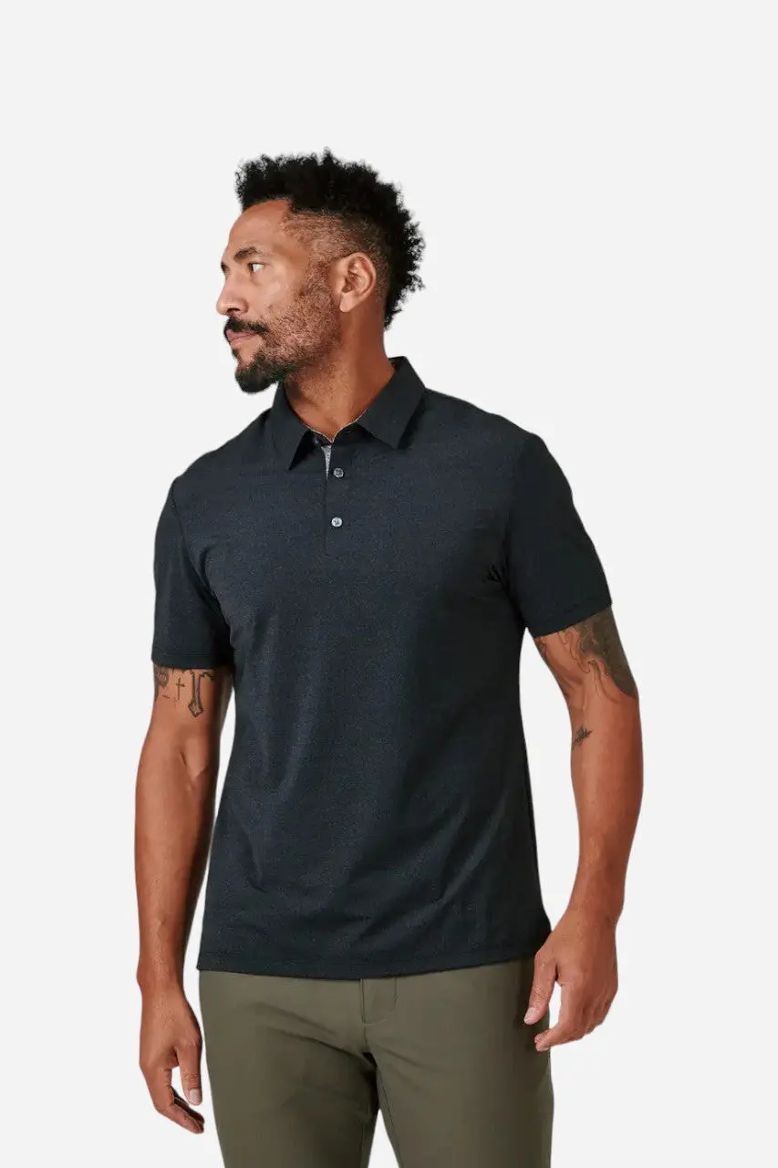 7 Diamonds Albatross Polo T Shirt In Black 1