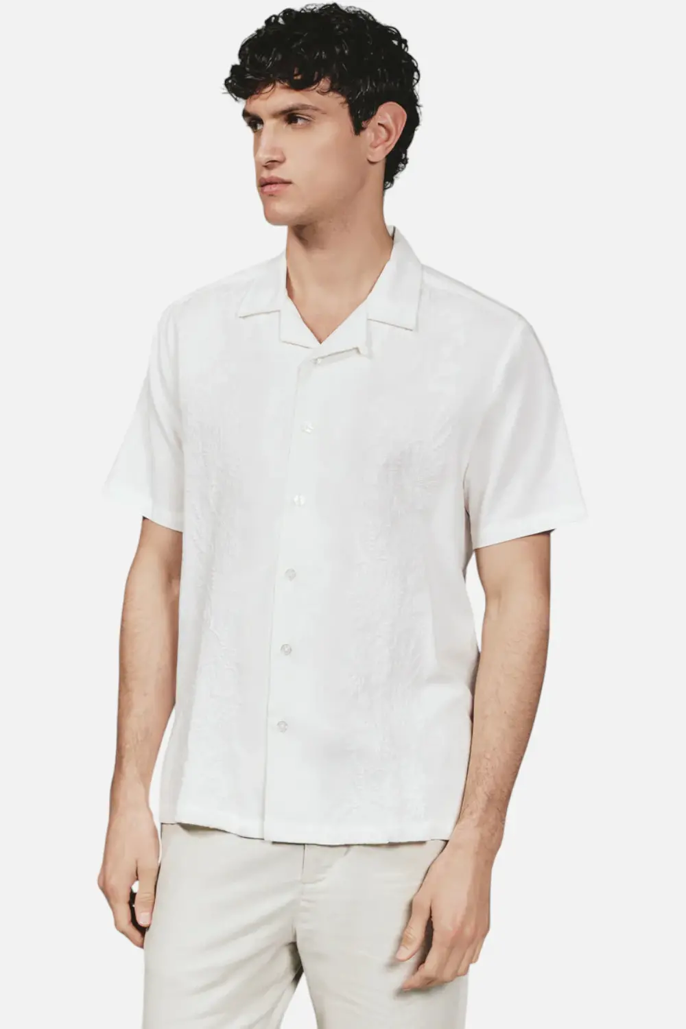 7 Diamonds Aurelio Camp Shirt In White 1