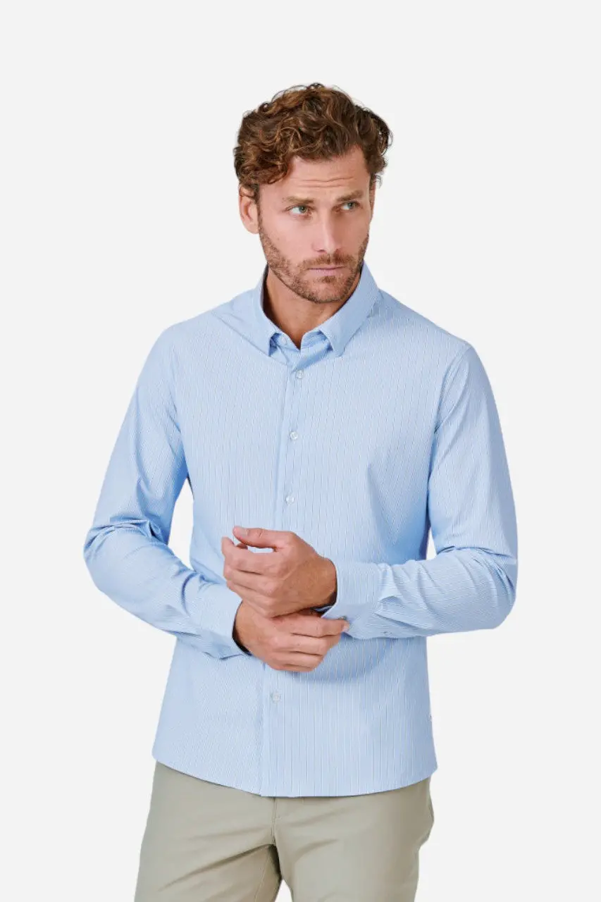 7 Diamonds Charles Long Sleeve Shirt In Light Blue 1