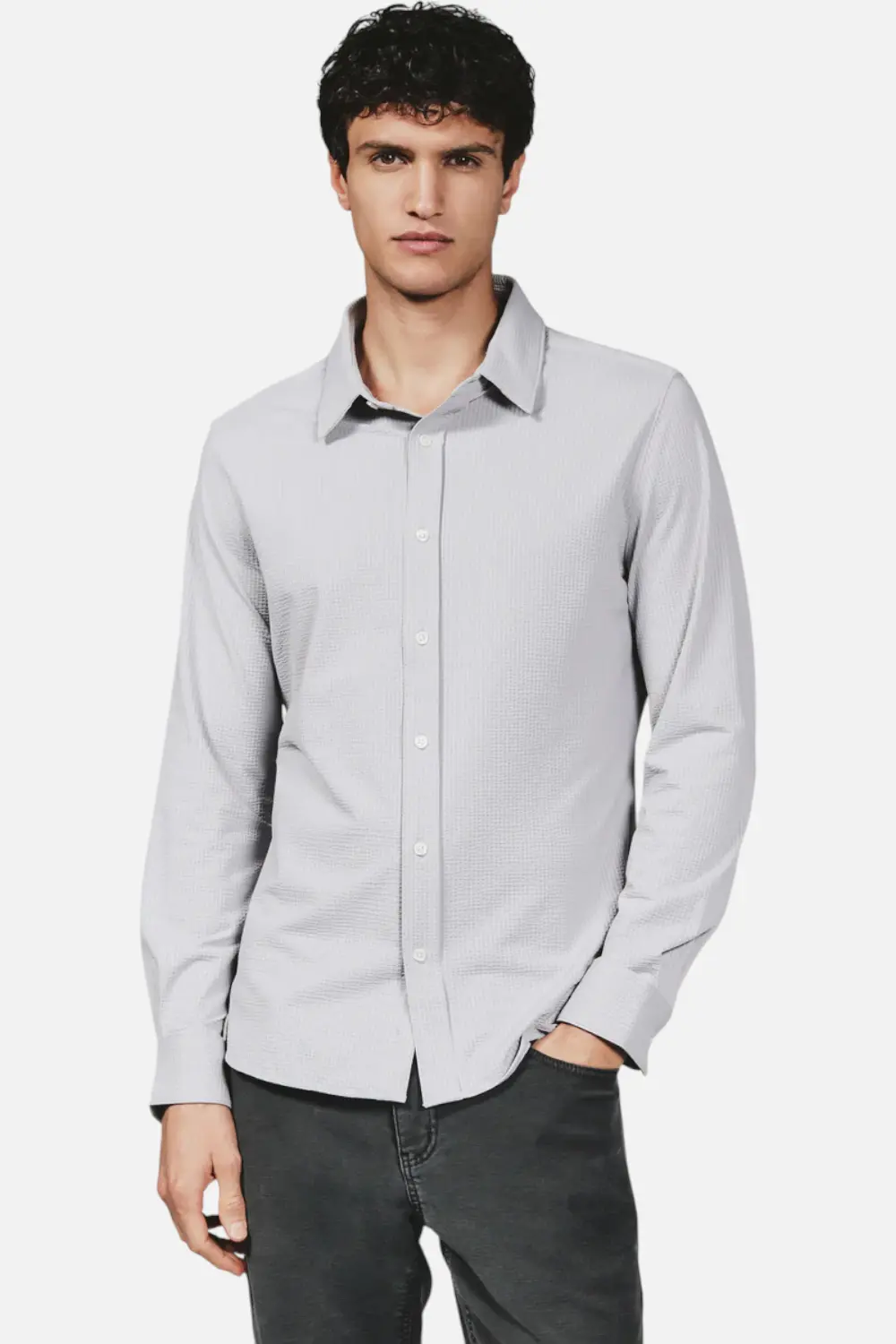 7 Diamonds Ferris Long Sleeve Shirt In Platinum 1