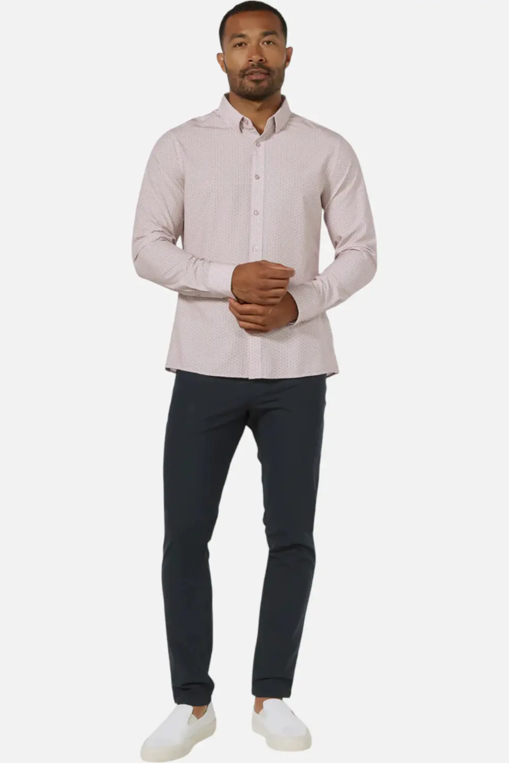 7 Diamonds Renoir Long Sleeve Shirt In Rose 1
