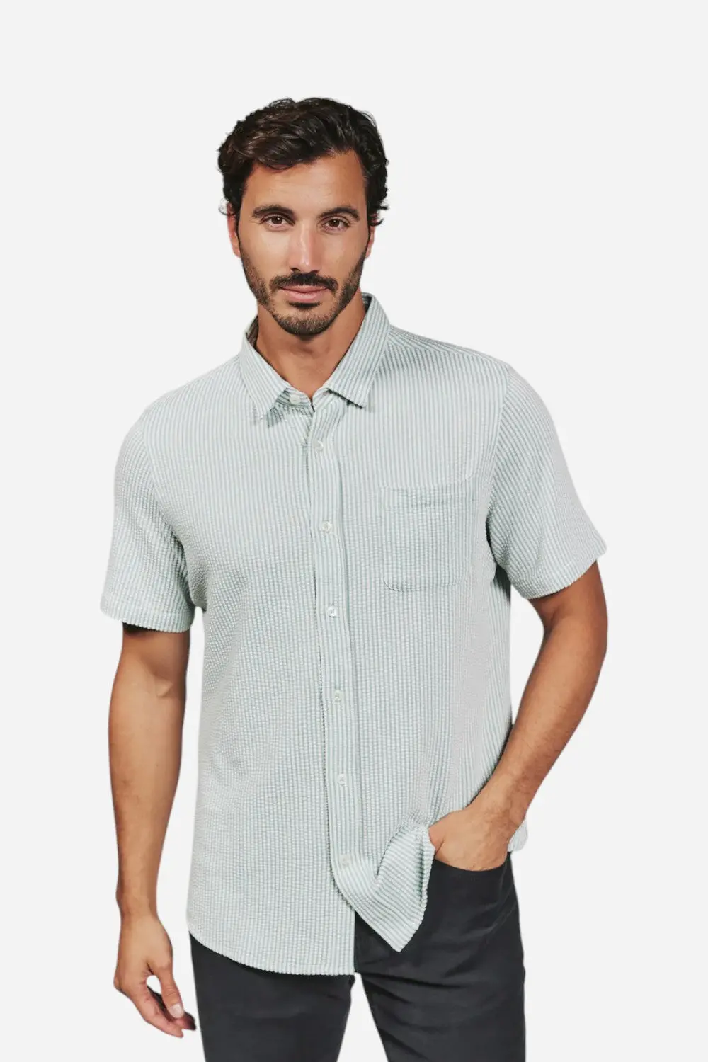 7 Diamonds Keaton Short Sleeve Shirt In Seafoam 1