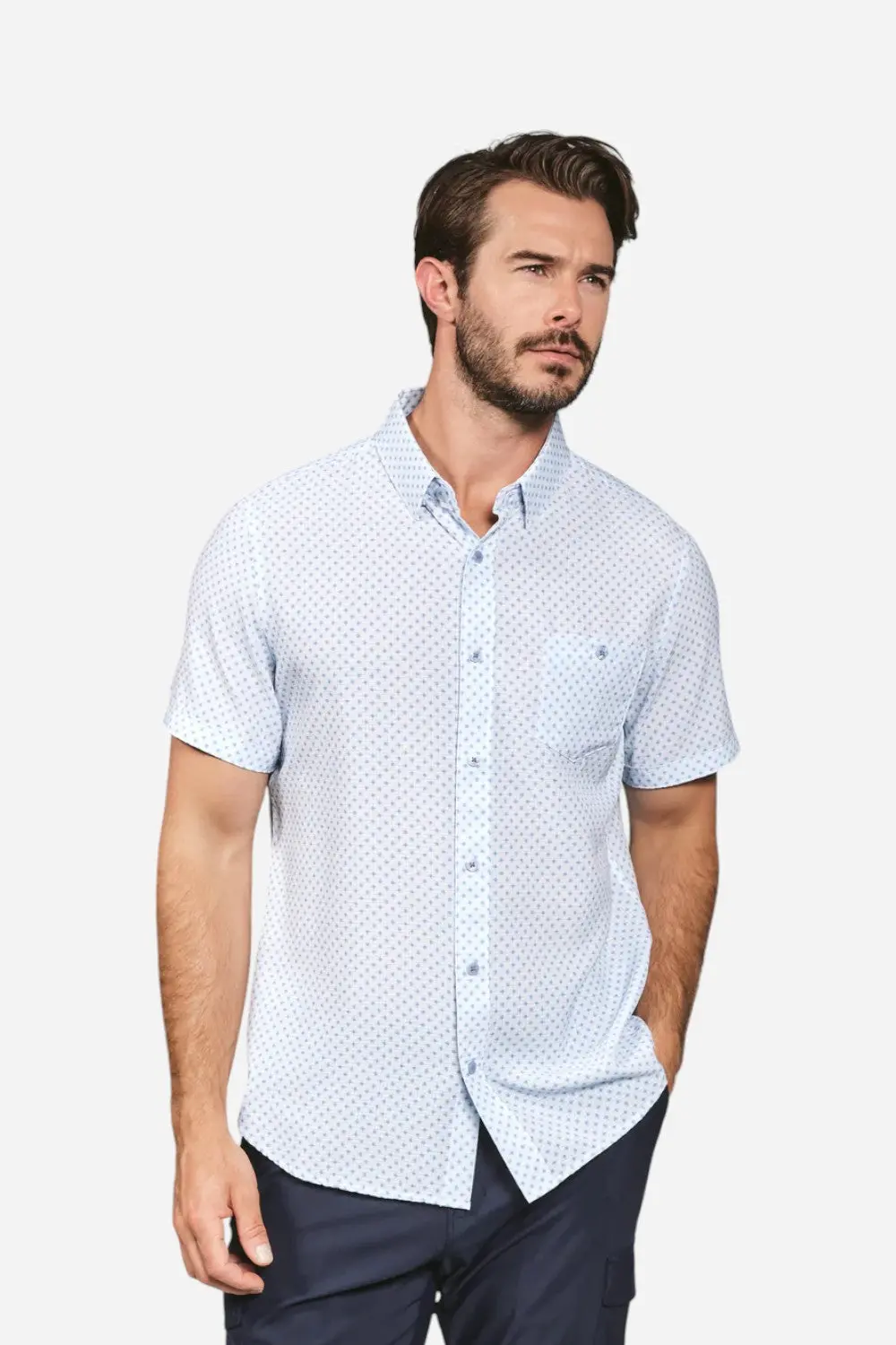7 Diamonds Orion Short Sleeve Shirt In Light Blue 1