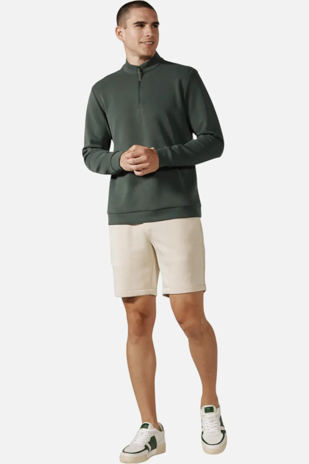 7 Diamonds Rev Quarter Zip In Basil 1