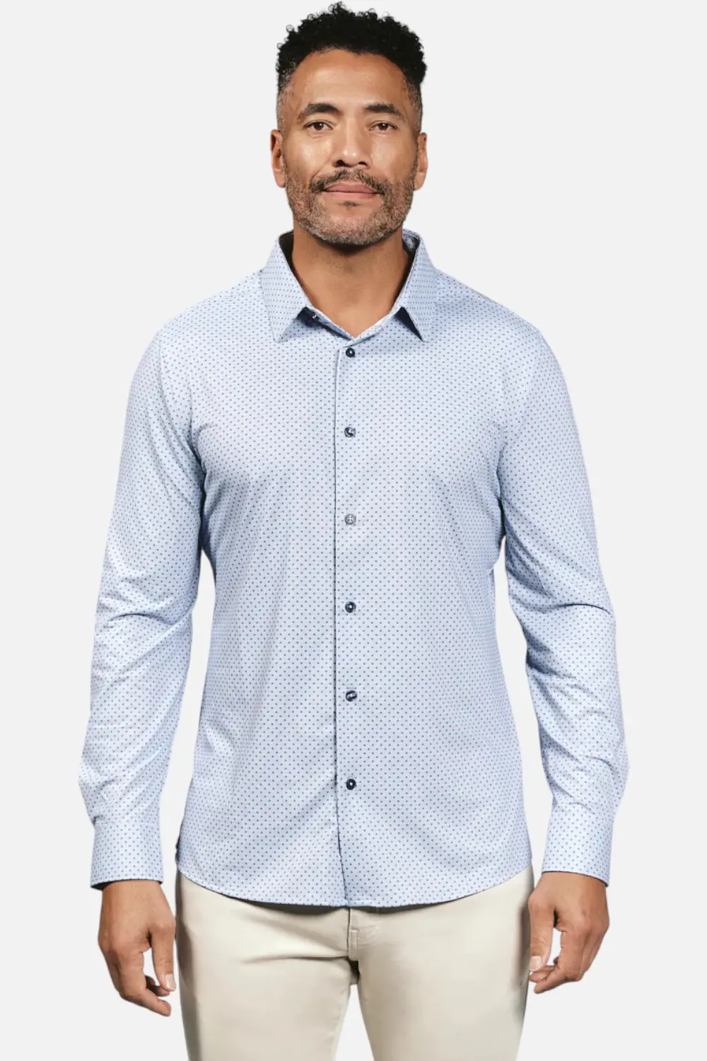7 Diamonds Treviso Long Sleeve Shirt In Light Blue 1