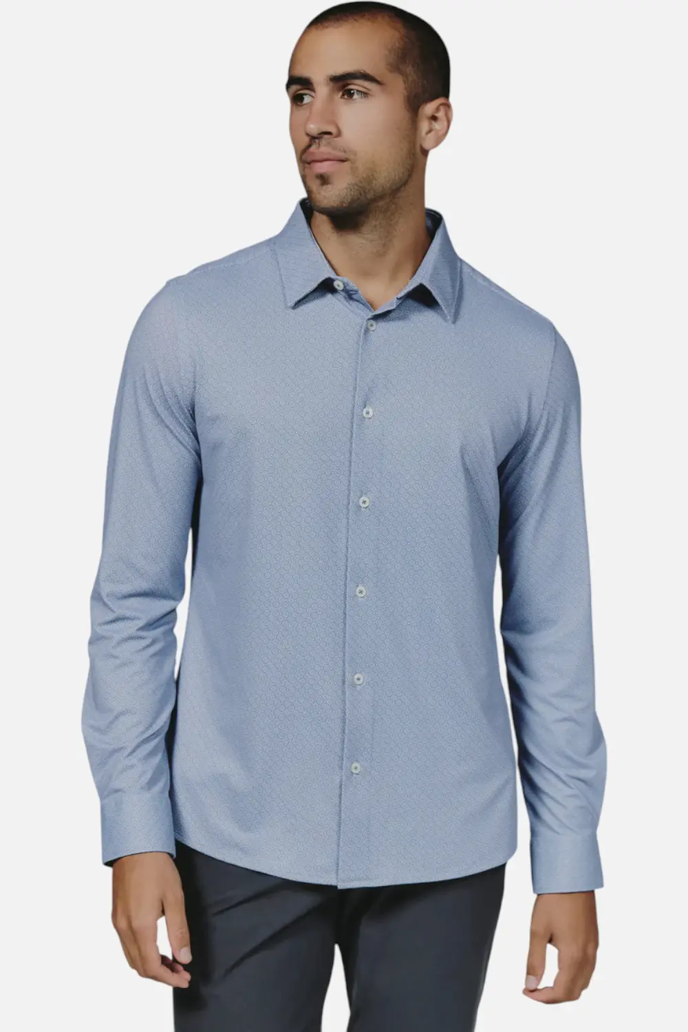 7 Diamonds Wilhem Long Sleeve Shirt In Dusty Blue 1