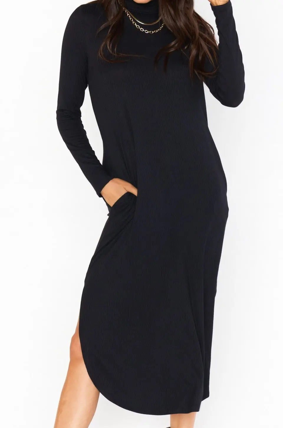 Show Me Your Mumu Sutton Midi Dress In Black 1
