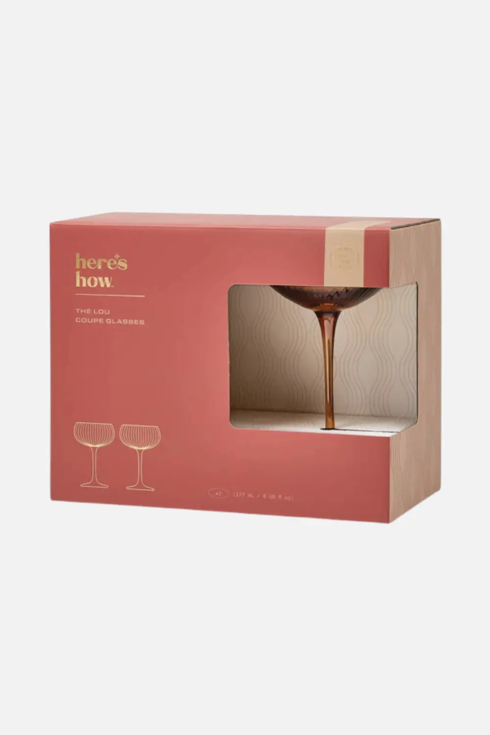 Lou Coupe Glass Set Of 2 In Amber 1