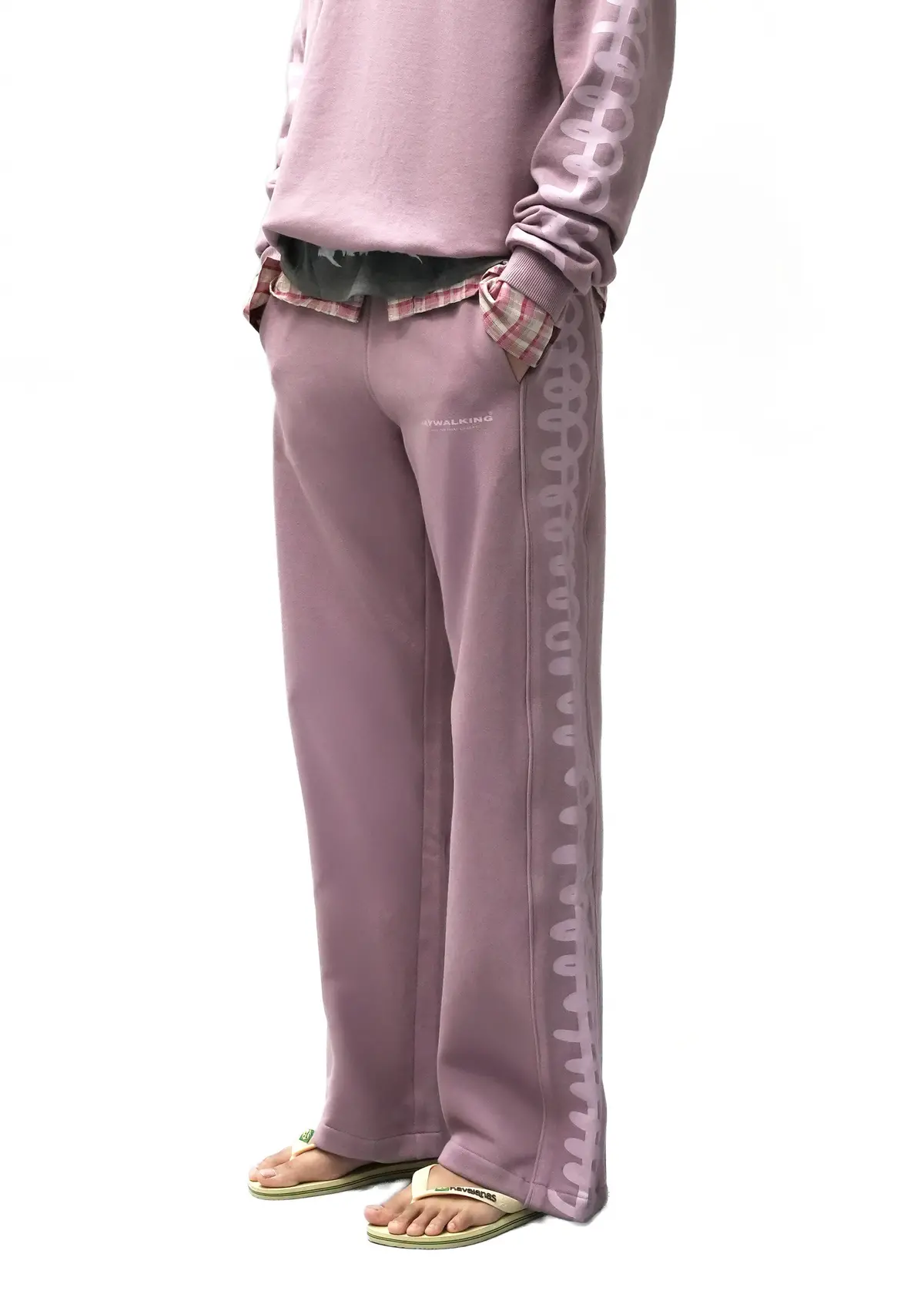 Squiggly Track Pants In Mauve [Unisex] 1