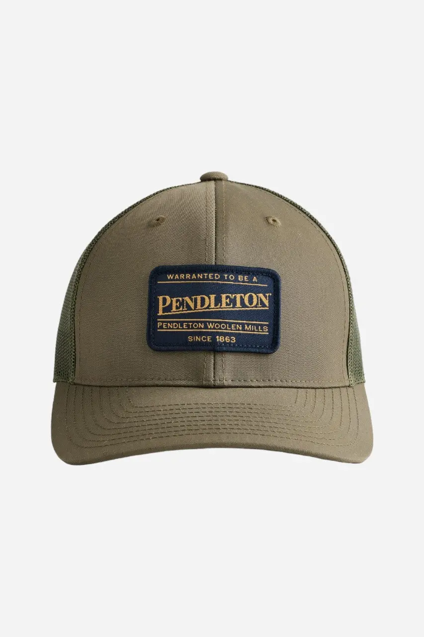 Pendleton Woolen Mills Classic Patch Trucker Hat In Loden Olive Green 1