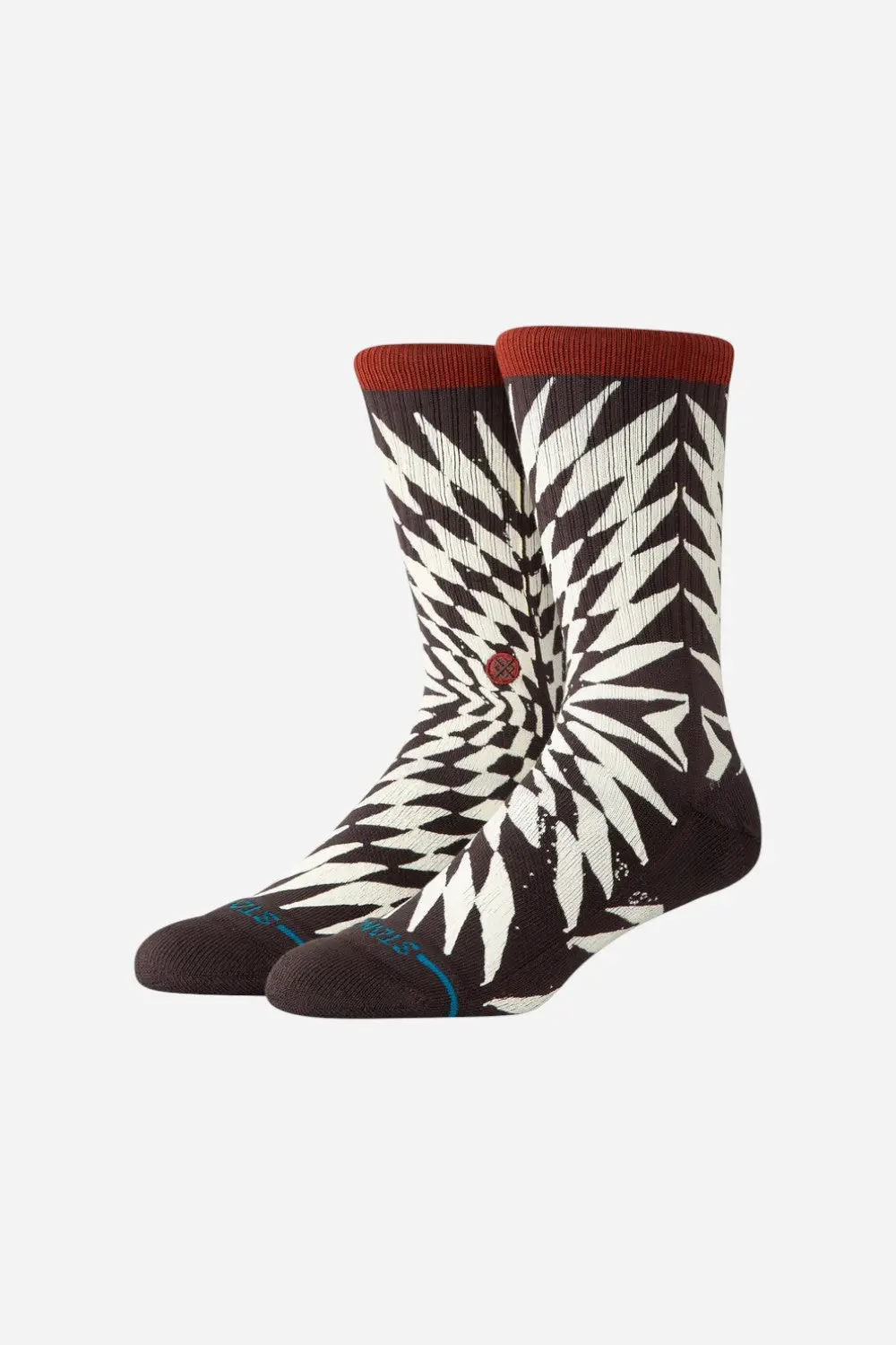 Stance Frackle Crew Socks In Dark Brown 1
