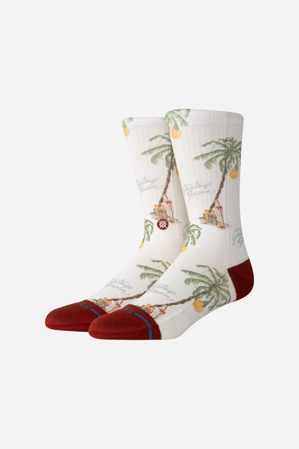 Stance Greetings From Crew Socks In Canvas 1