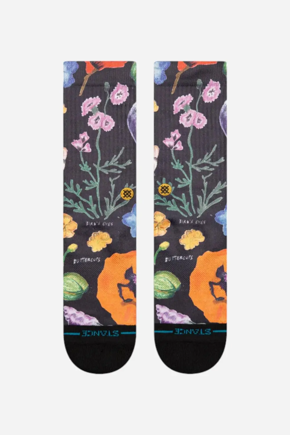 Stance Lucias Floral Crew Socks In Black 2