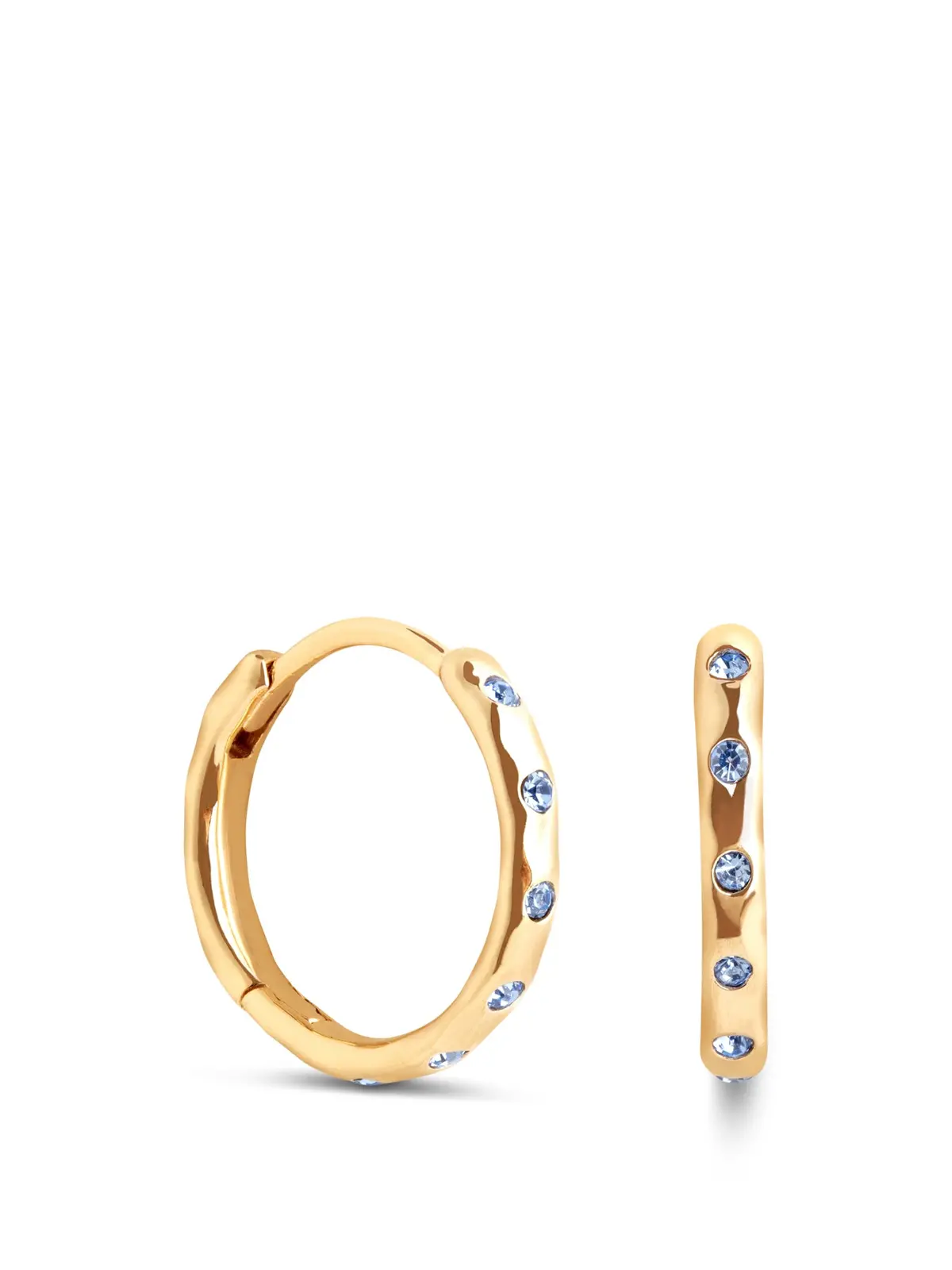 Molten Texture Opal Hoop Earrings 1