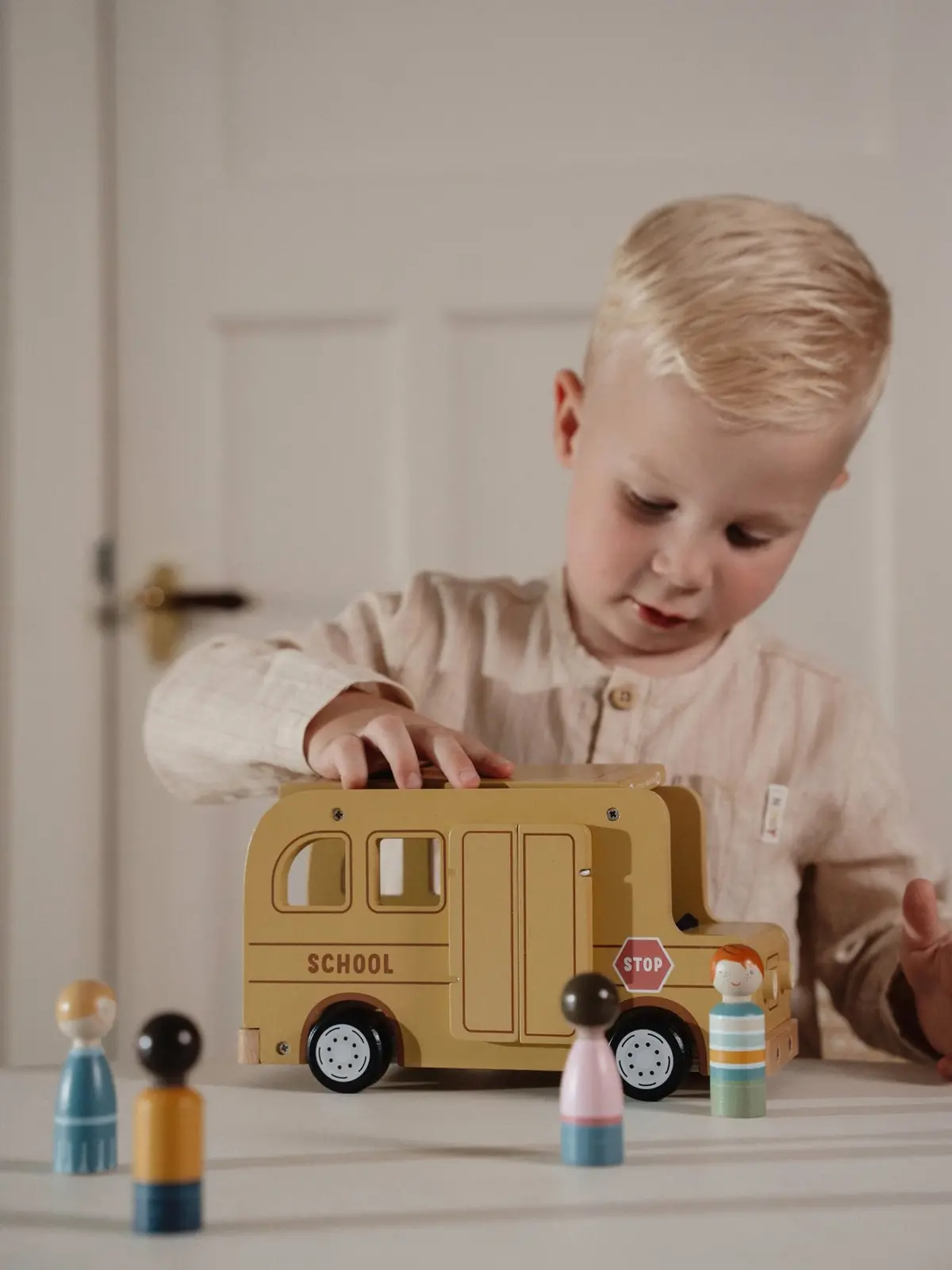 Wooden School Bus Toy Set 2