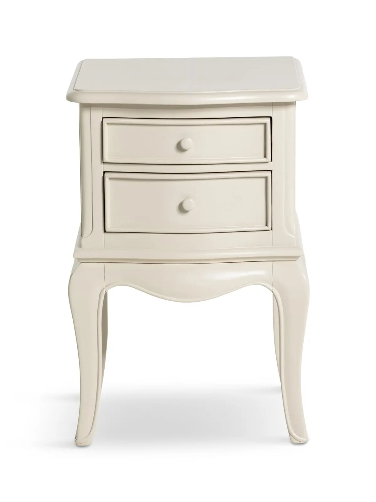 Calista Off White Wooden 2 Drawer Bedside Table 1