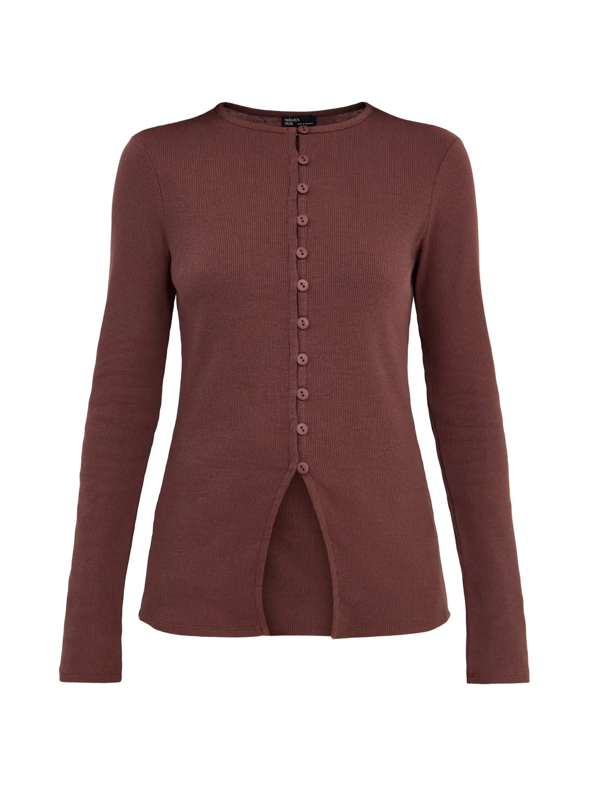 Rhea Ribbed Long Sleeves Waistcoat Top 1