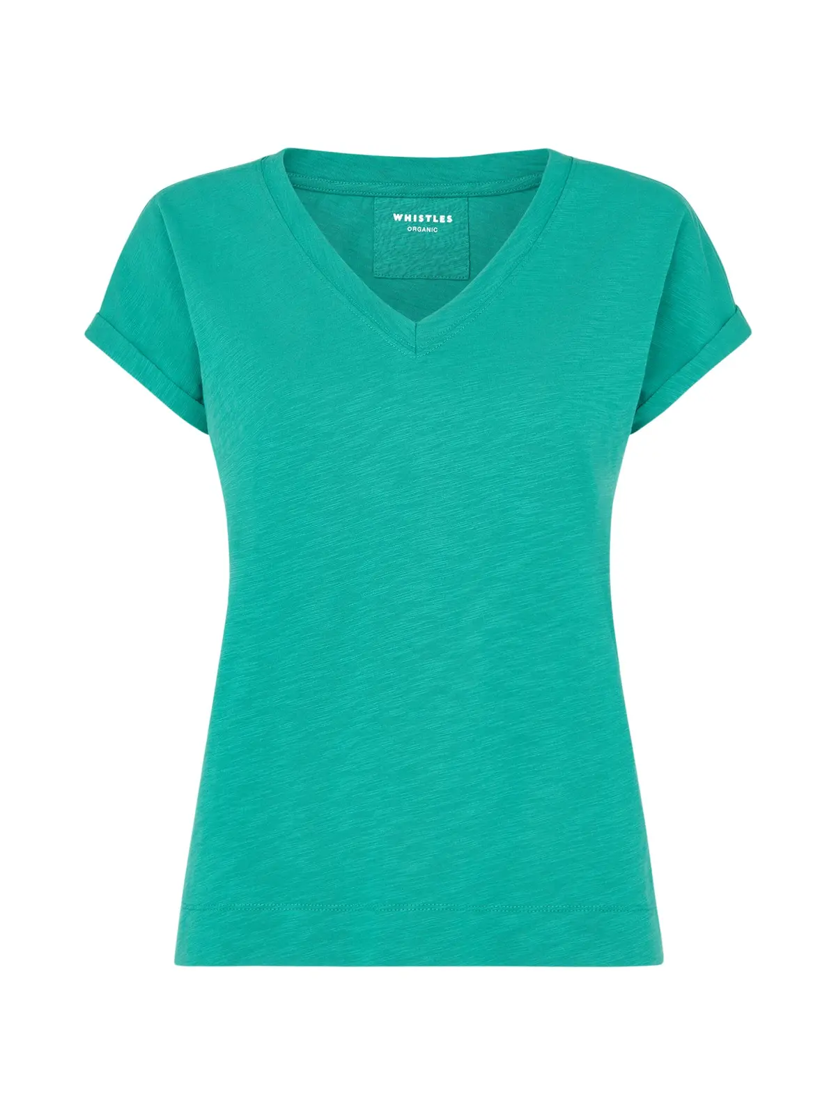Green Willa V Neck Cap Sleeve Tee 1