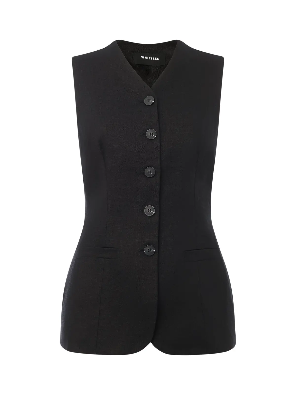 Black Molly Linen Waistcoat 1